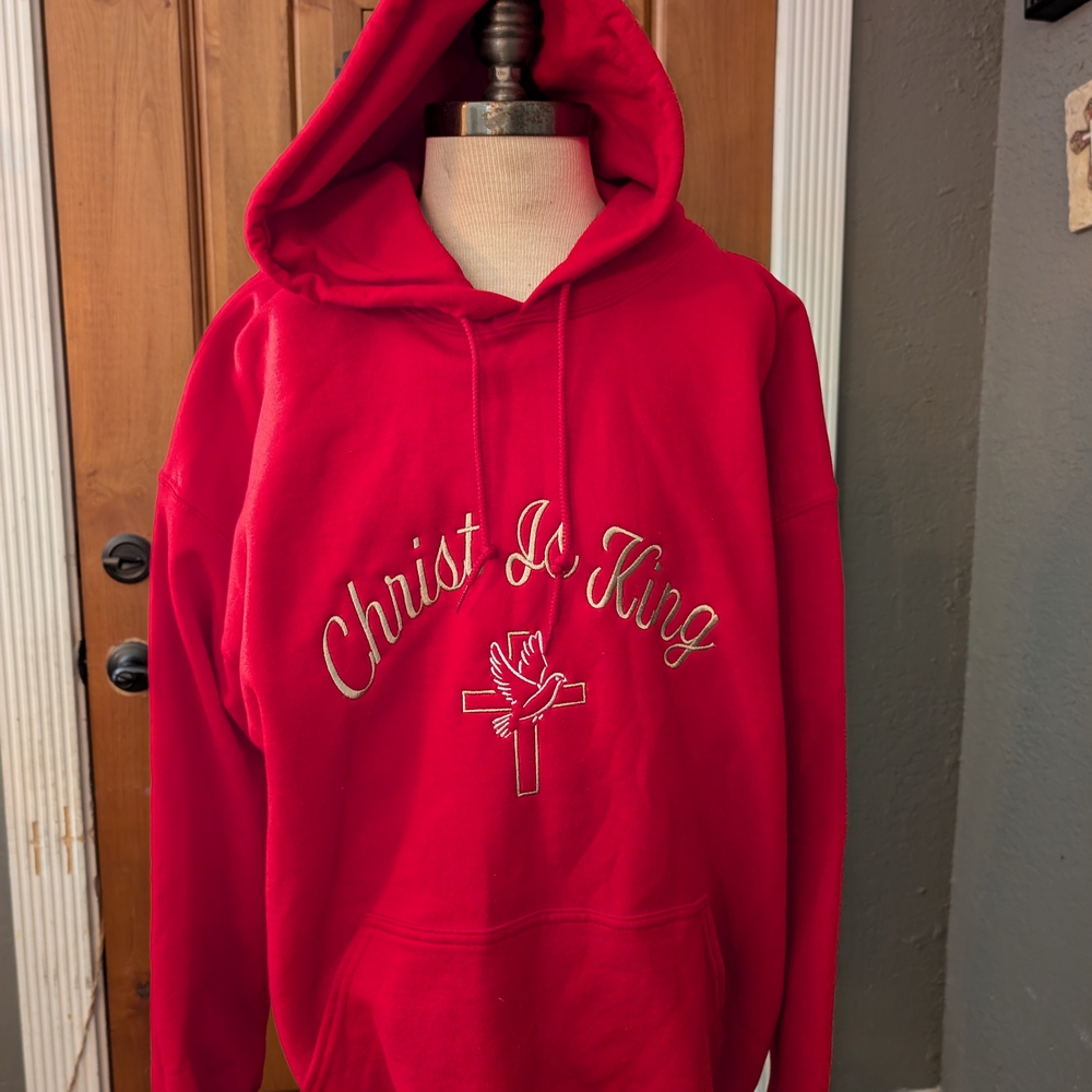 Embroidered Christ Is King Hoodie